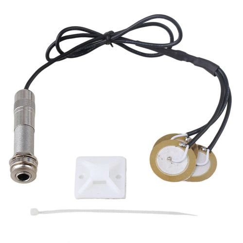 Micros De Guitare Électrique Micro De Guitare Piezo Transducteur Argent 6.35mm Jack