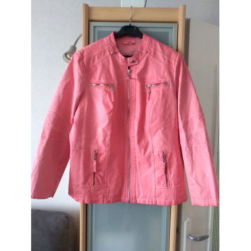 Veste Taille 48 Simili Cuir Rose