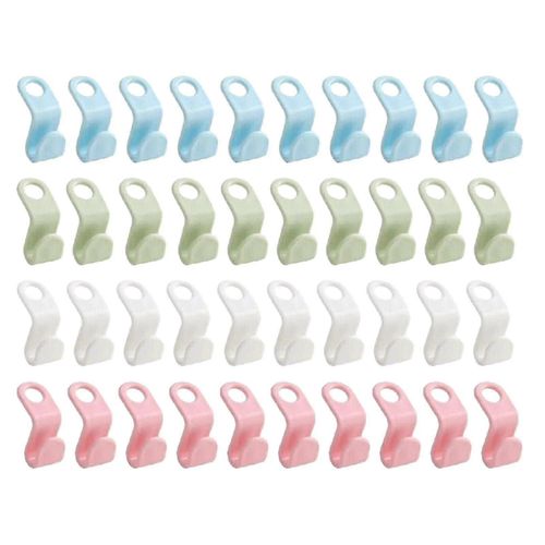 40 Pcs Vêtements Cintre Connecteur Crochets Placard Cintres Organisateur Clip peu encombrant