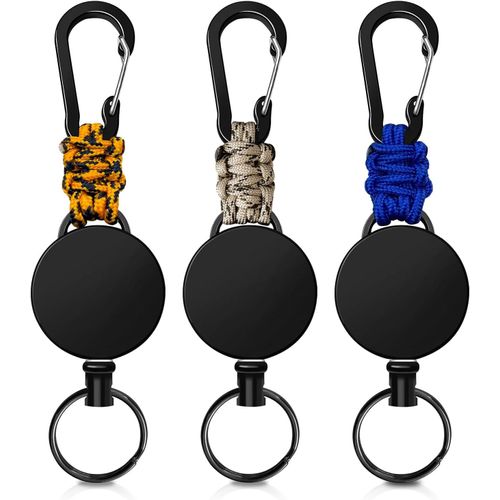 Badge Holder,3 Piece Badge Holder,Retractable Key Ring Badge Reel For Doctor,Nurse,Hiking,Outdoors (Blue + Beige + Orange)