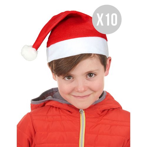 Pack 10 Bonnets De Noël Enfant