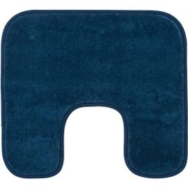 Tapis De Bain Antidérapant Premium Avec Découpe,Rio,100% Microfibres,Idéal Comme Tapis De Wc Pour Toilettes Au Sol,50 X 45 Cm-Bleu Foncé