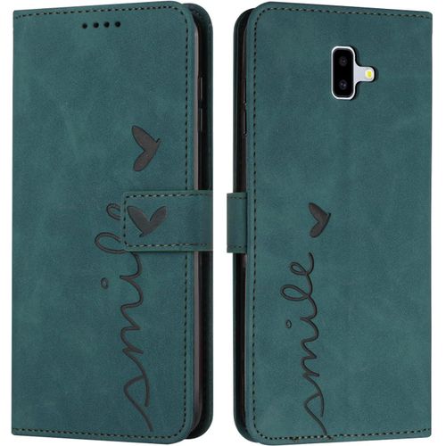 Ershi-Coque Pour Samsung Galaxy J6 Plus 2018, Étui Housse En Cuir Pu Samsung J6 Plus 2018, Magnetique Flip [Pochette De Portefeuil[1