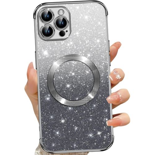 Ershi-Coque Magnétique Pour Iphone 12 Pro Max, Etui À Paillettes Compatible Avec Magsafe, Antichoc Charge Sans Fil Housse Pour Iph[1
