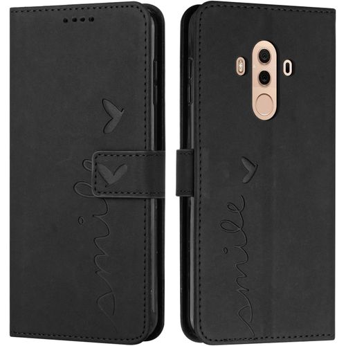 Ershi-Étui En Cuir Pu Premium Pour Huawei Mate 10 Pro - Coque Magnétique Flip Avec Pochette Portefeuille (#Noir)[16493]