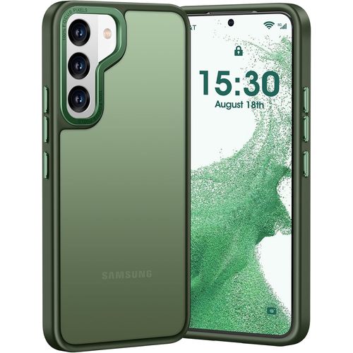 Ershi-Pour Coque Samsung Galaxy S22, Protection Militaire Antichoc Coque De Protection Toucher Velours Mat Anti-Rayures Anti-Empre[1