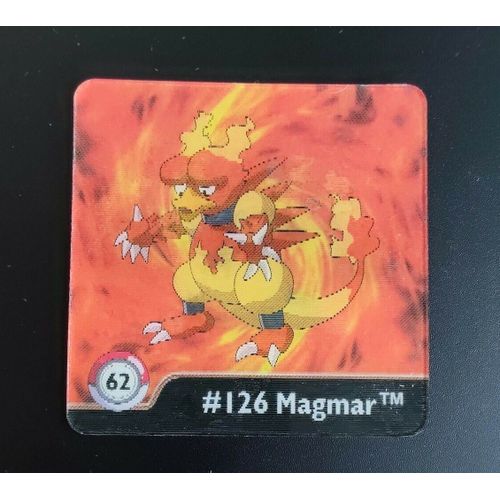 Pokemon Action Flipz 62 Carte Hologramme Animée #126 Magmar
