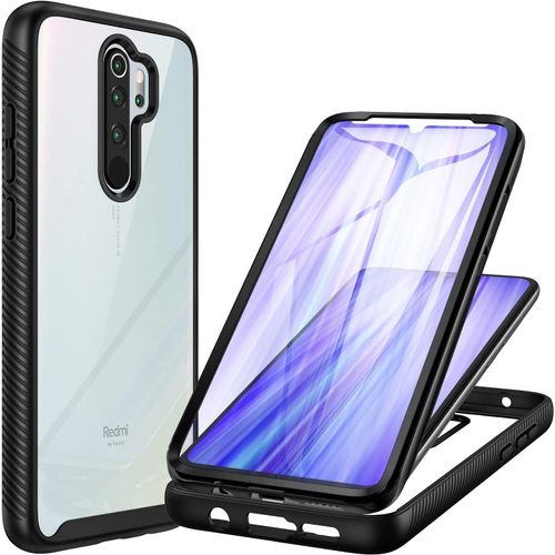 Ershi-Coque Xiaomi Redmi Note 8 Pro, Antichoc Housse Avec Protection Écran, 360° Protégé Téléphone Etui Double Face Bumper Transpa[4