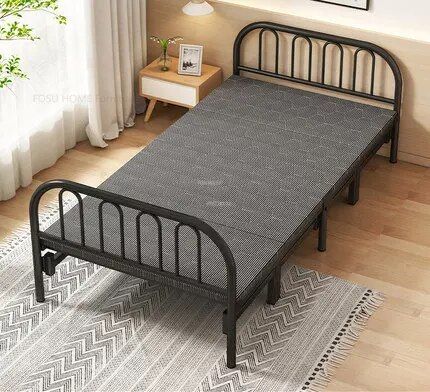 Un 190x90cm Noir - Lits Pliants En Fer Forg Pour La Randonn...