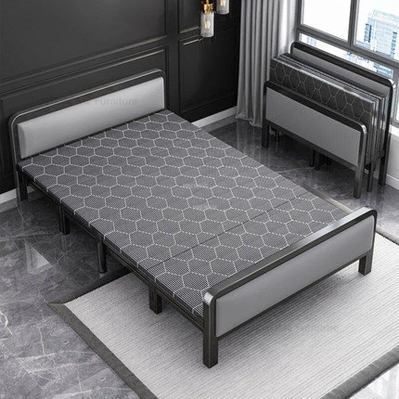 Un 190x90cm Noir - Lits Pliants En Fer Forg Pour La Randonn... - 4