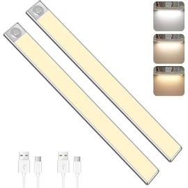 Lampe Placard LED Detecteur de Mouvement, Reglette LED Cuisine Sous Meuble  2 en 1 Rechargeable USB
