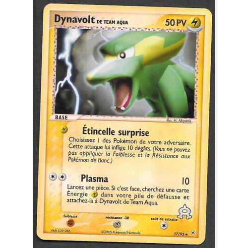 Carte Pokémon Dynavolt 27/95 - Reverse - Ex Team Magma Vs Team Aqua (Fr)