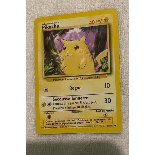 Carte Pokémon Rare Pikachu Rogne 1995