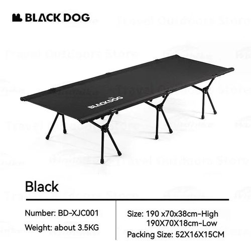 Noir - Natureifa Lit De Tente Pliant En Alliage D'aluminium Pour 1 Personne, Réglable, 70cm, Noir, 150 Écrous