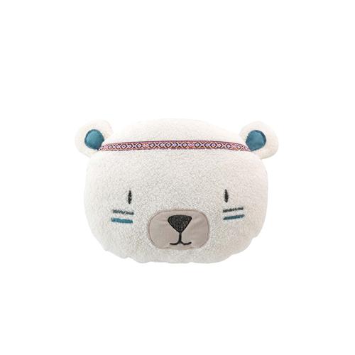 Coussin Peluche Fantaisie 30 X 30 Cm Petit Ourson Polaire