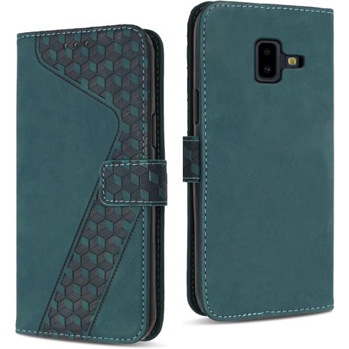 Ershi-Coque Pour Samsung Galaxy J6 Plus 2018, Étui Housse Protection En Cuir Pu [Pochette De Portefeuille] [Magnétique], Antichoc [5