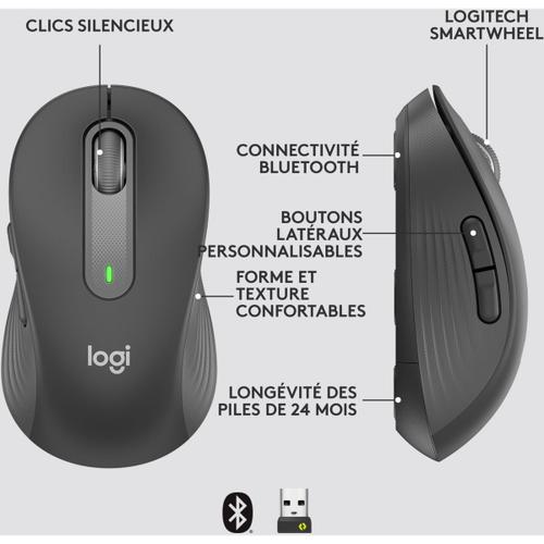 Logitech Signature M650 L Souris sans fil Grande Taille - Pour Mains  Larges, Pile 2 ans, Clics Silencieux, Boutons de Côtés Programmables,  Bluetooth, PC/Mac/Multi-Device/Chromebook - Offwhite : :  Informatique