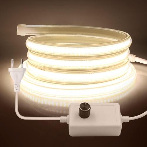 Ruban LED Dimmable, COB Bande LED 220V IP65 Etanche Bande Lumineuse Super  Lumineux 360 LEDS/M Ruban Flexible Strip pour Escalier, Chambre, Cuisine,  d'éclairage DIY (Blanc naturel, 8M)