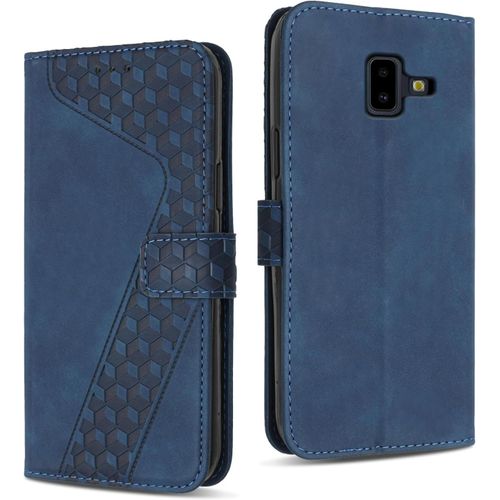 Ershi-Coque Pour Samsung Galaxy J6 Plus 2018, Étui Housse Protection En Cuir Pu [Pochette De Portefeuille] [Magnétique], Antichoc [5