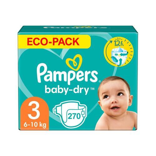 Pampers Baby-Dry Taille 3 270 Couches (6-10 Kg)