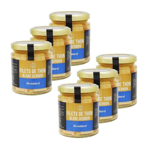 Lot 6x Filets De Thon Blanc Germon Au Naturel - Pot 250g