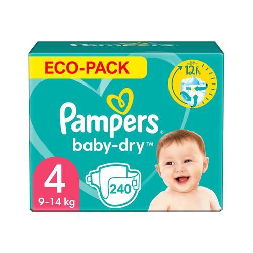 Pampers Baby-Dry Taille 4 240 Couches (9-14 Kg)