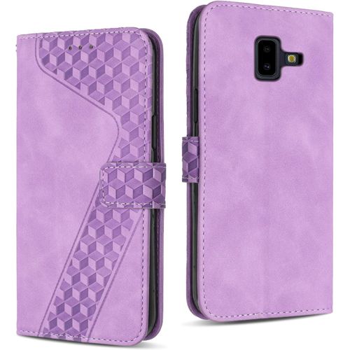 Ershi-Coque Pour Samsung Galaxy J6 Plus 2018, Étui Housse Protection En Cuir Pu [Pochette De Portefeuille] [Magnétique], Antichoc [5