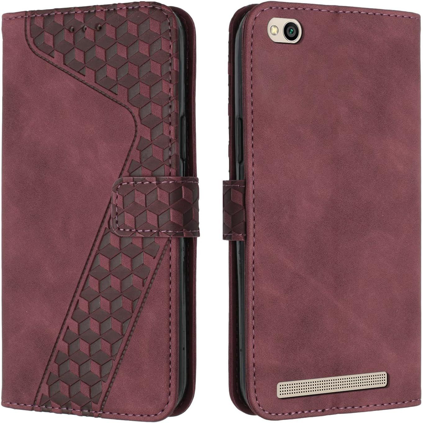 Ershi-Coque Pour Xiaomi Redmi 5a, Etui Protection Housse Premium En Cuir Pu Portefeuille Étui Téléphone [Fermoir Magnétique] [Fent[1