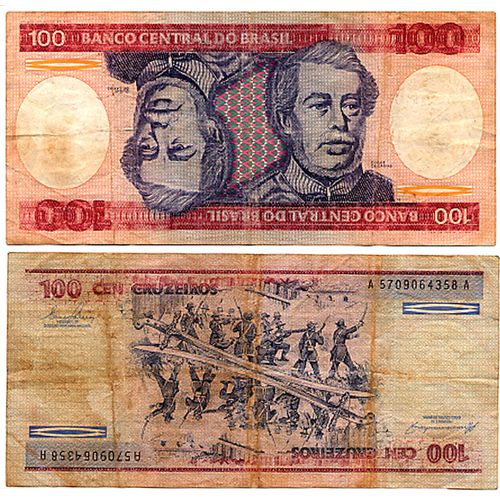 Brésil / Billet De 100 Cruzeiros / Portrait Du Duque De Caxias