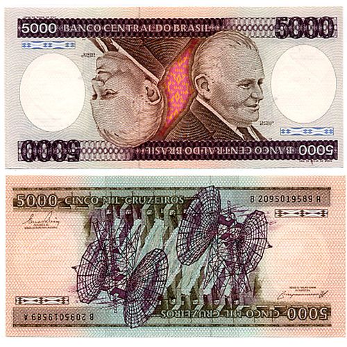 Brésil / Billet De 5000 Cruzeiros / Portrait De Castello Branco