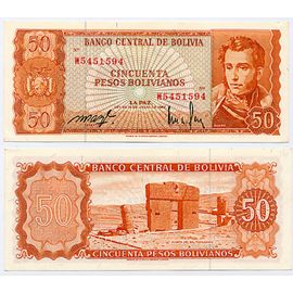 Bolivie / Billet De 50 Pesos Bolivianos /