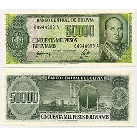 Bolivie / Billet De 50000 Pesos Bolivianos / Portrait De Villaroel