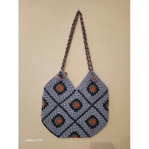 sac crochet coton 35×35 cm