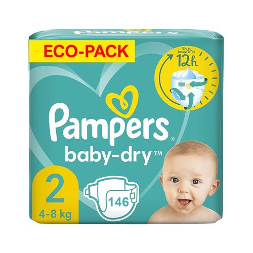 Pampers Baby-Dry Taille 2 146 Couches (4-8 Kg)