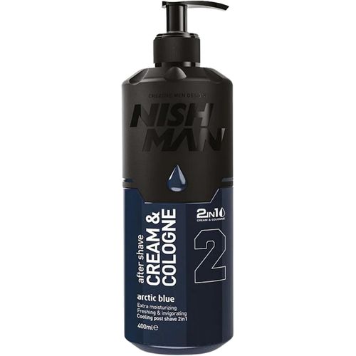 Ershi-Nishman Crème Après-Rasage Cologne 02 - Arctic Blue 400ml \U2013 Crème & Cologne 2en1, Après-Rasage Homme Extra Hydratant \U[1 