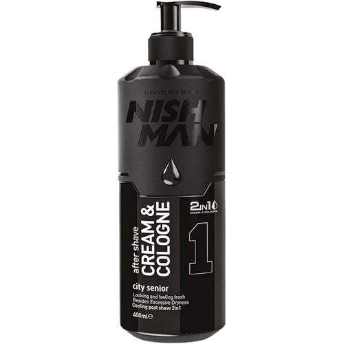 Ershi-Nishman Crème Après-Rasage Cologne 01 - City Senior 400ml \U2013 Crème & Cologne 2en1, Après-Rasage Homme Extra Hydratant \U[1 