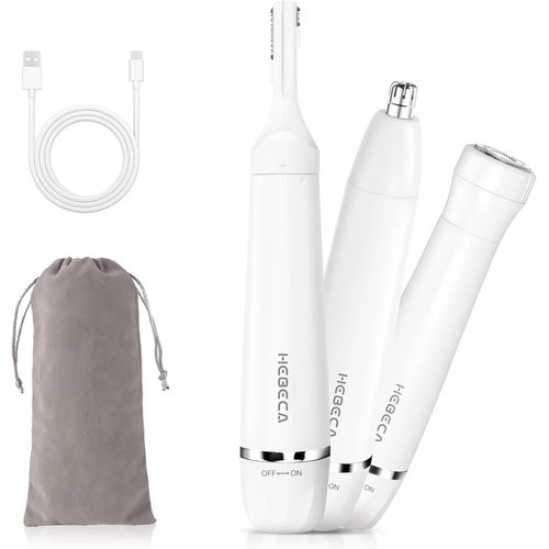 ERSHI-Tondeuse à poils de nez - 3 en 1 Rasoir électrique femme - Tondeuse nasale USB Rechargeable et Etanche pour nez Oreille sour[4