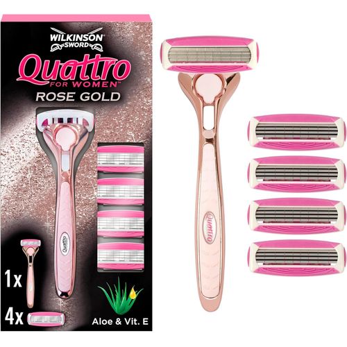 Ershi-Wilkinson - Quattro For Women Rose Gold - Lames De Rasoir Pour Femme - Pack De 5 Lames + Manche"[147] 