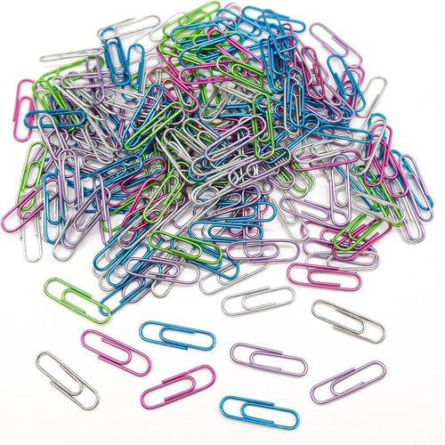 Lot De 200 Trombones En Métal Multicolores- S-33 Mm-Avec Boîte De Rangement-Pour Le Bureau,Les Fichiers,Les Papiers Scolaires (Couleurs Mélangées)