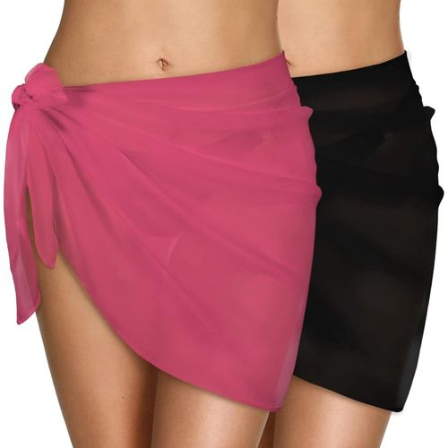 Women's Short Beach Skirt,Bohemian Wrap Dress,Chiffon Sarong,Bikini Cover Up For Summer Swimsuit.[E559]