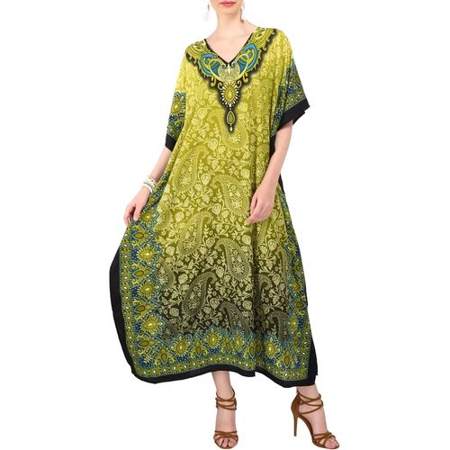 Women Kaftan Tunic Kimono Large Size Dress For Loungewear Holiday Night Clothes Beach Everyday Top Dresses.[E351]