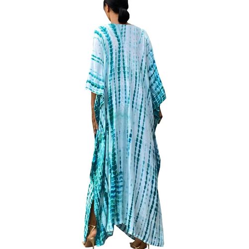Summer Long Kaftan Bohemian Beach Kimono Swimsuit Cover Up Dress Plus Size For Women.[E394]