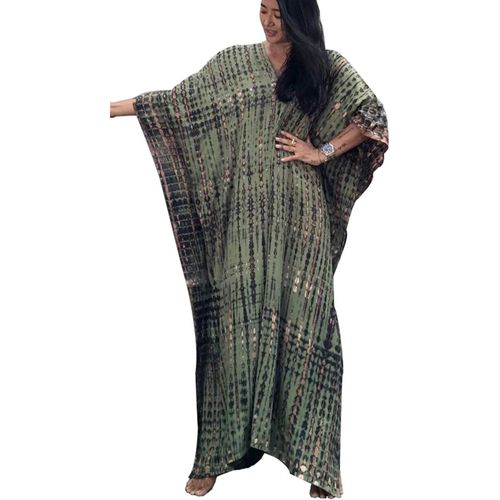 Summer Long Kaftan Bohemian Beach Kimono Swimsuit Cover Up Dress Plus Size For Women.[E392]