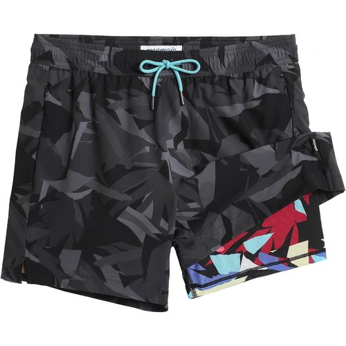 Short De Bain Homme Maillot 2-In-1 Séchage Rapide Slip Doublure Pour Vacances Sur La Plage Sport Surf 5.5.[E410]