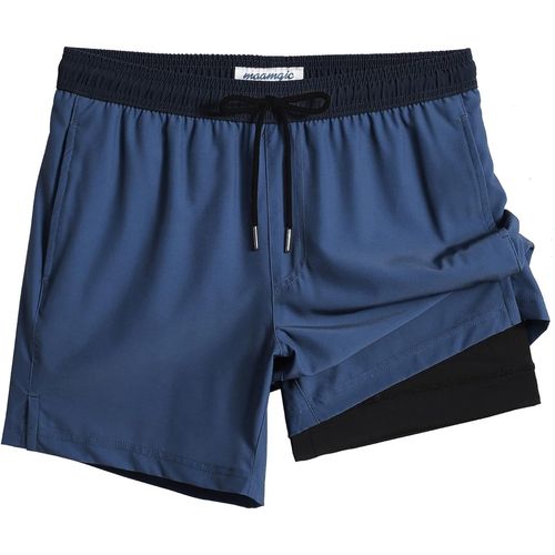 Short De Bain Homme Maillot 2-In-1 Séchage Rapide Slip Doublure Pour Vacances Sur La Plage Sport Surf 5.5.[E420]