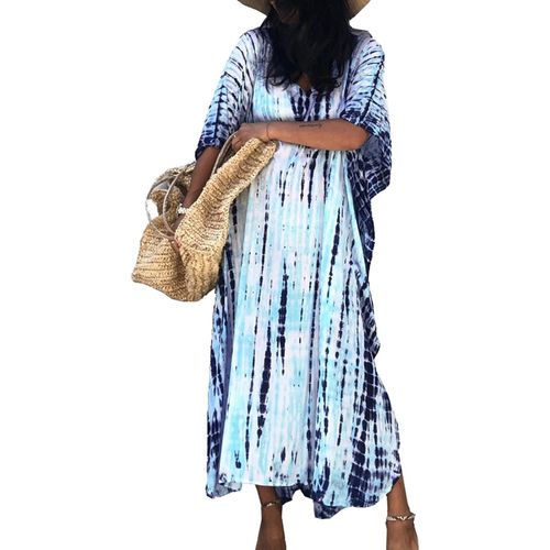 Summer Long Kaftan Bohemian Beach Kimono Swimsuit Cover Up Dress Plus Size For Women.[E398]