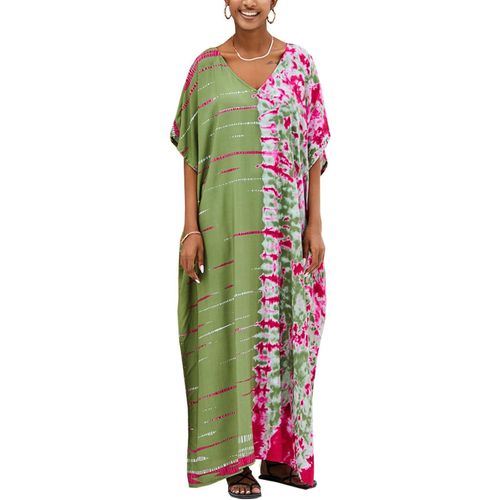Summer Long Kaftan Bohemian Beach Kimono Swimsuit Cover Up Dress Plus Size For Women.[E396]