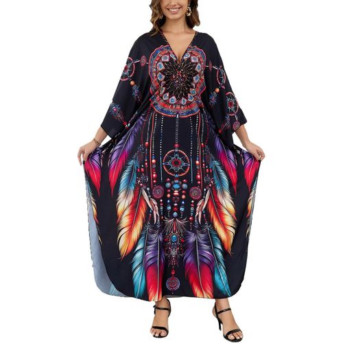 Women Boho Kaftan Longuewear Oversize Oversize Loungewear Dresses Beach Cover Sarong.[E183]