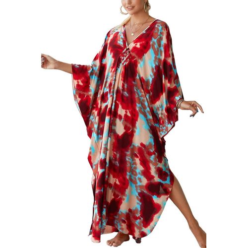 Women Kaftan Maxi Oversized Nightgown Bohemian Kimono Sleepwear Biniki Cover Ups Sarong Pareo.[E645]