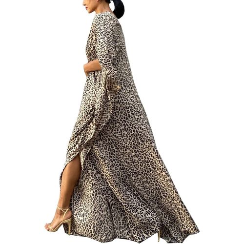 Women Summer Long Kaftan Maxi Bohemian Beach Dress Coverup Dress Roomy Kimono One Size.[E198]